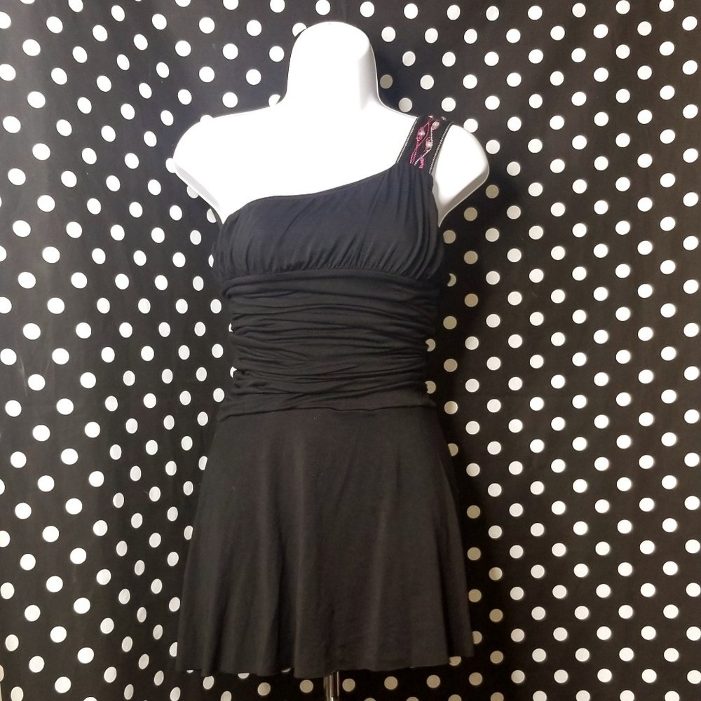 Free People One Shoulder Dress with button detail